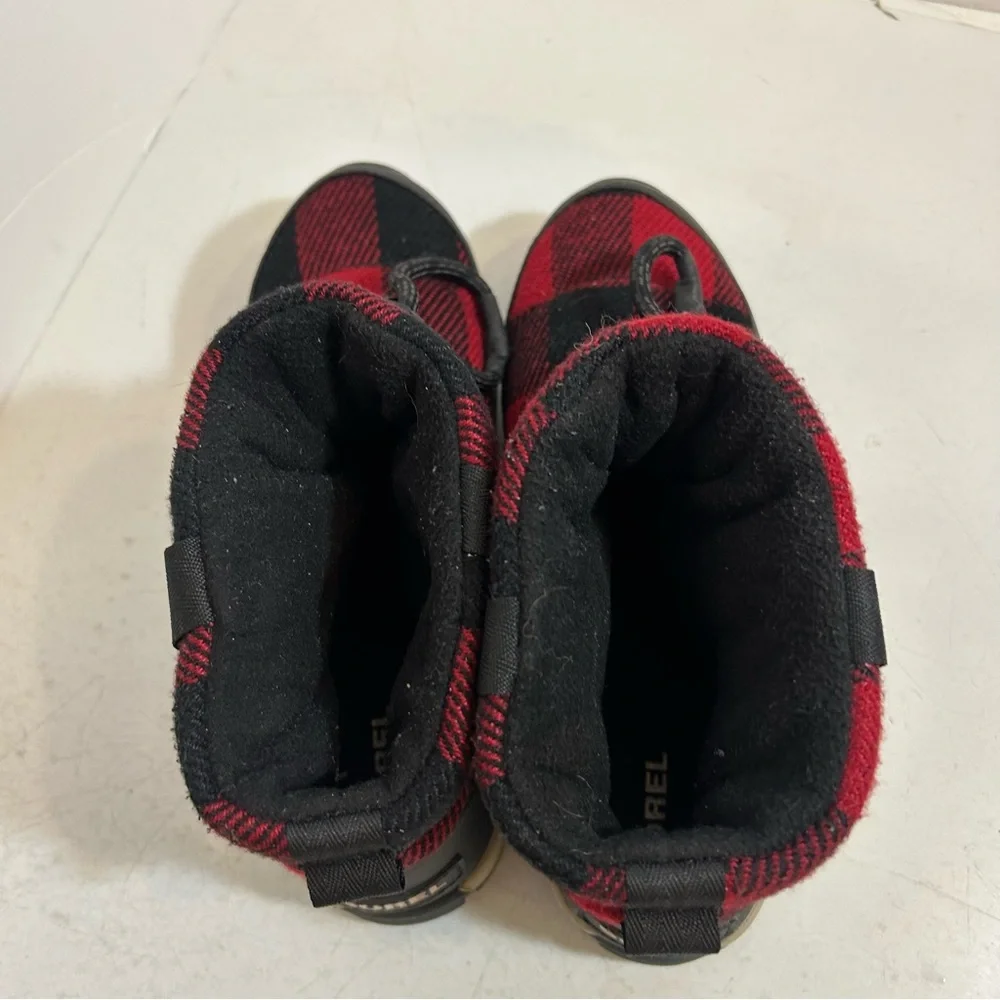 Sorel‎ women’s red & black plaid slip on winter booties waterproof boots size 7 - Picture 7 of 11